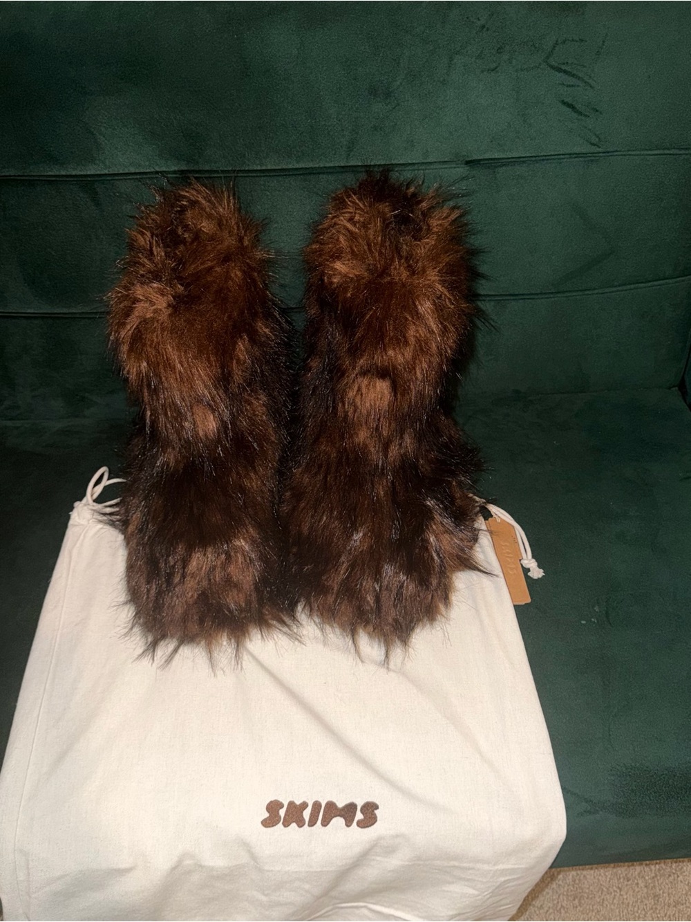 SKIMS Dark Brown Faux Fur Boot Cuffs